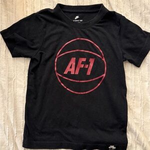 Nike Kids Black T-Shirt with Red AF-1 Logo